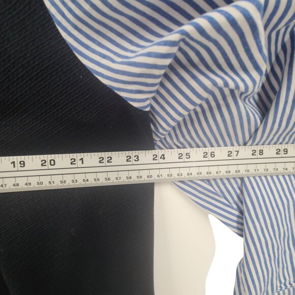 * Lane Bryant Mixed Media Pullover Blouse Top Plus Size 22/24 Women’s Black Blue - Picture 4 of 9